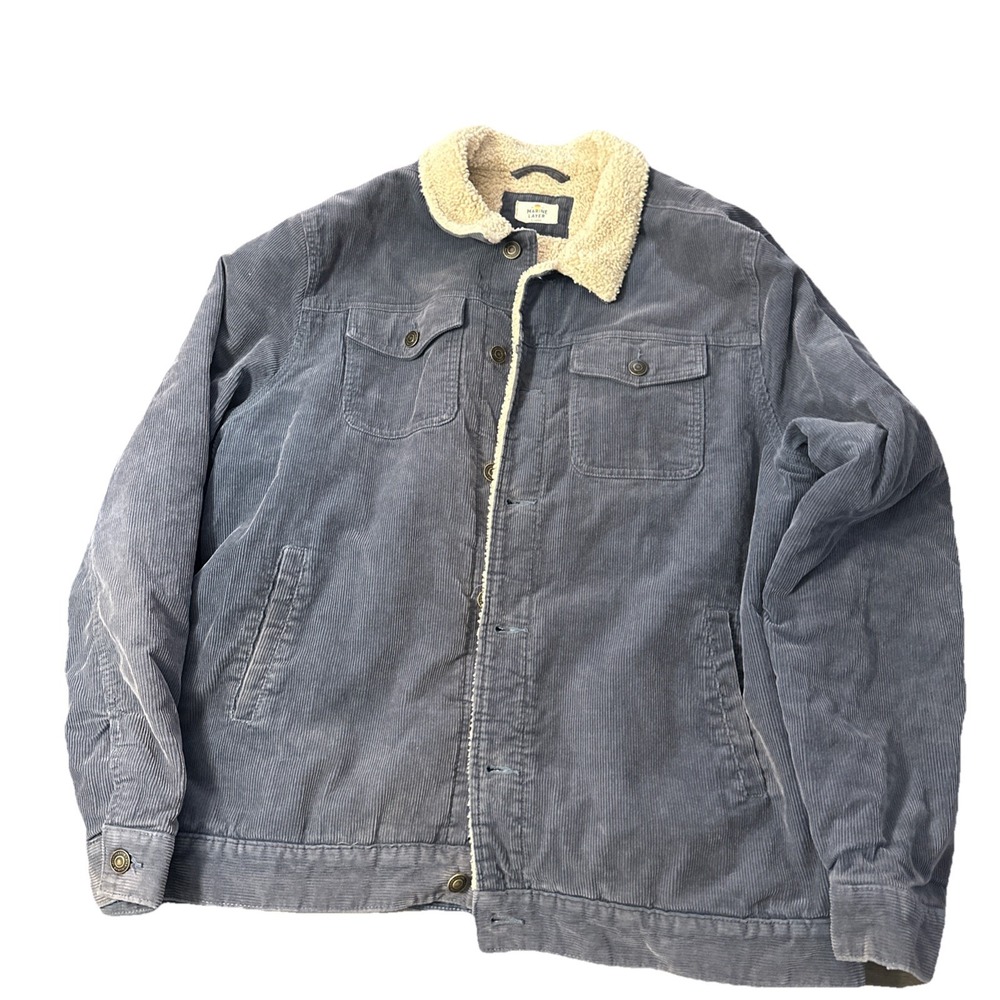 Marine Layer Boise Corduroy Trucker Jacket Mens Size XL Sherpa Lined